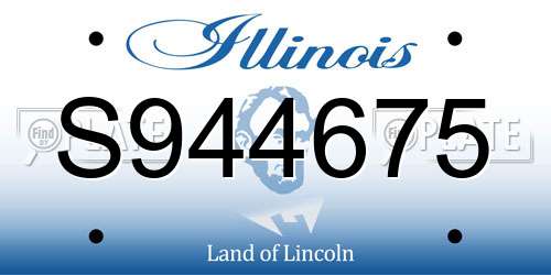 S944675 Illinois License Plate