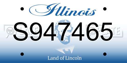 S947465 Illinois License Plate