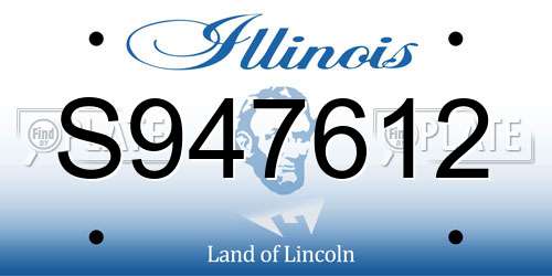 S947612 Illinois License Plate