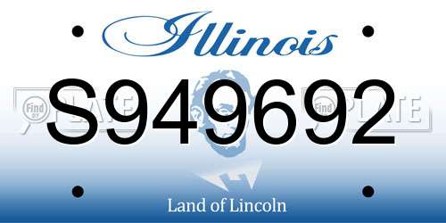 S949692 Illinois License Plate