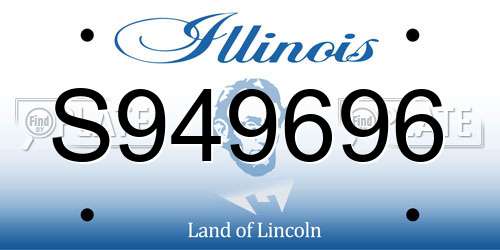 S949696 Illinois License Plate