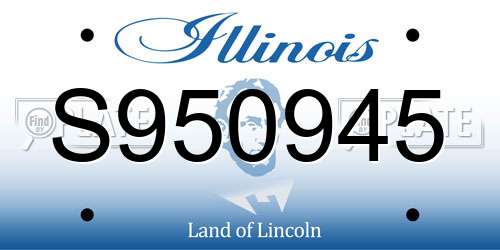 S950945 Illinois License Plate