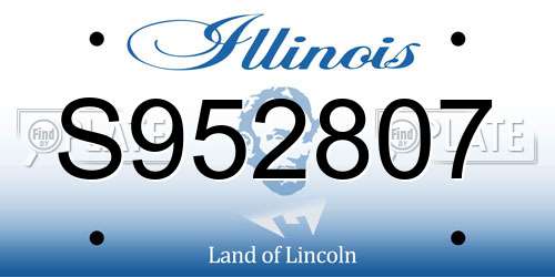 S952807 Illinois License Plate