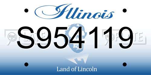 S954119 Illinois License Plate