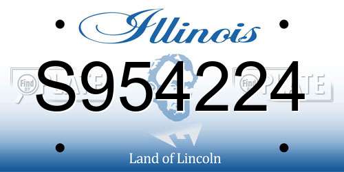S954224 Illinois License Plate