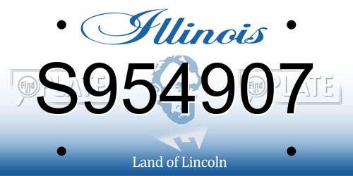 S954907 Illinois License Plate