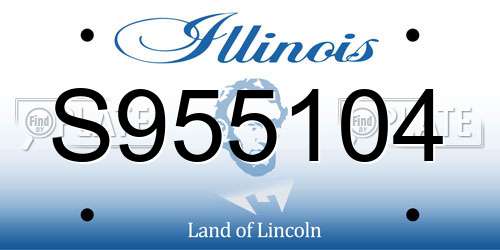 S955104 Illinois License Plate