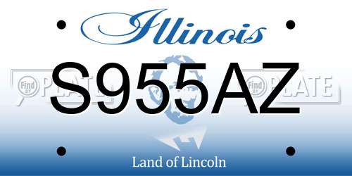 S955AZ Illinois License Plate