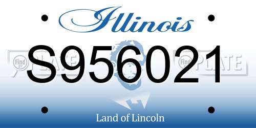 S956021 Illinois License Plate