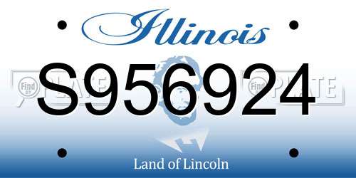 S956924 Illinois License Plate