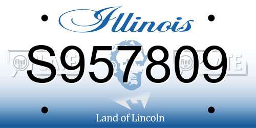 S957809 Illinois License Plate