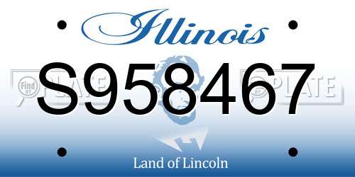S958467 Illinois License Plate