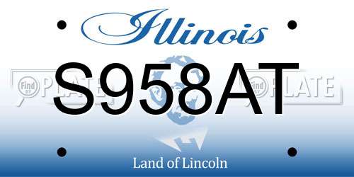 S958AT Illinois License Plate