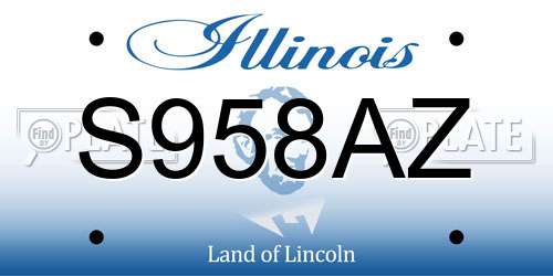S958AZ Illinois License Plate