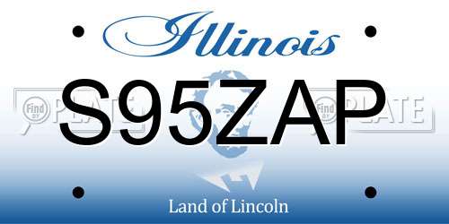 S95ZAP Illinois License Plate