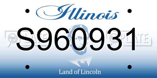 S960931 Illinois License Plate