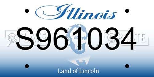 S961034 Illinois License Plate