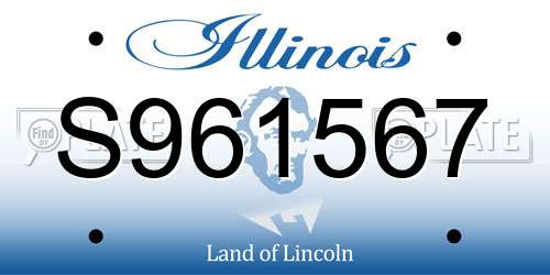 S961567 Illinois License Plate