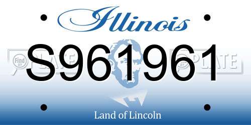 S961961 Illinois License Plate
