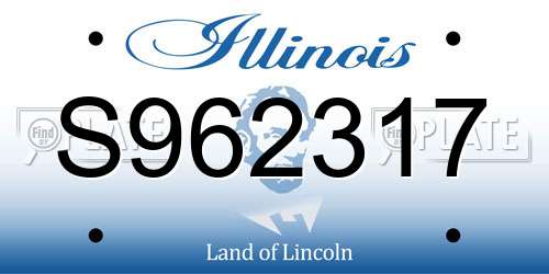 S962317 Illinois License Plate