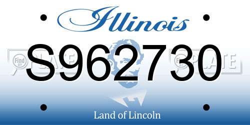 S962730 Illinois License Plate