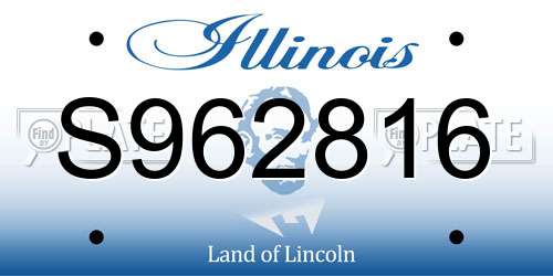 S962816 Illinois License Plate