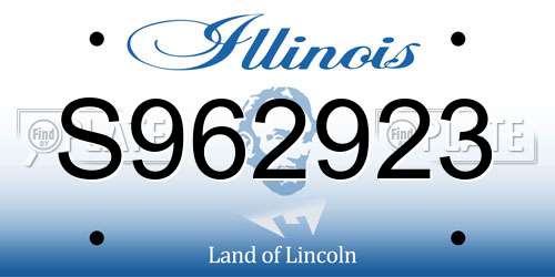 S962923 Illinois License Plate