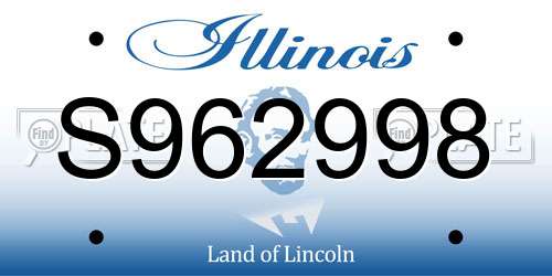 S962998 Illinois License Plate