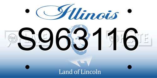 S963116 Illinois License Plate