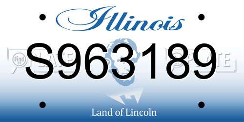 S963189 Illinois License Plate