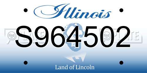 S964502 Illinois License Plate