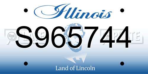 S965744 Illinois License Plate