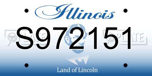 S972151 Illinois License Plate