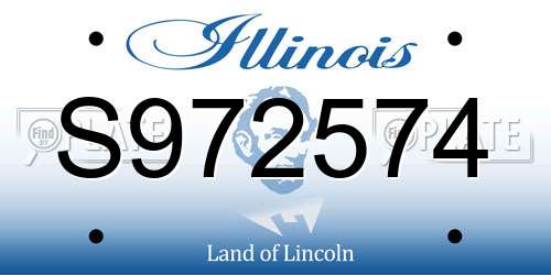 S972574 Illinois License Plate
