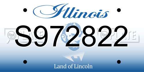 S972822 Illinois License Plate
