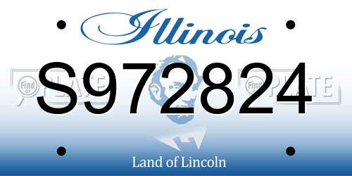 S972824 Illinois License Plate