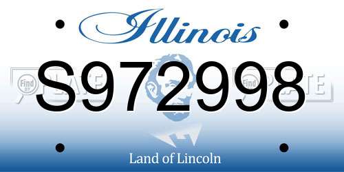 S972998 Illinois License Plate