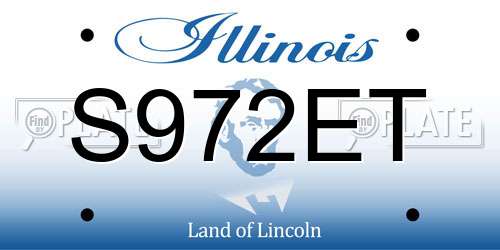 S972ET Illinois License Plate