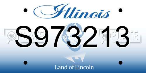 S973213 Illinois License Plate