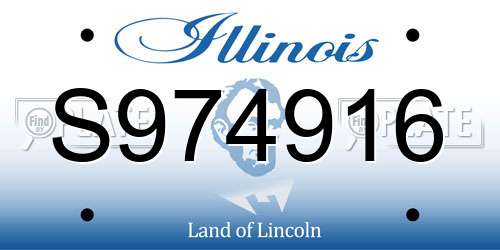 S974916 Illinois License Plate