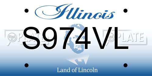 S974VL Illinois License Plate