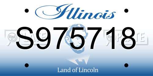 S975718 Illinois License Plate