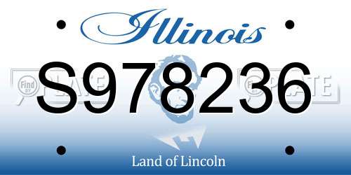 S978236 Illinois License Plate