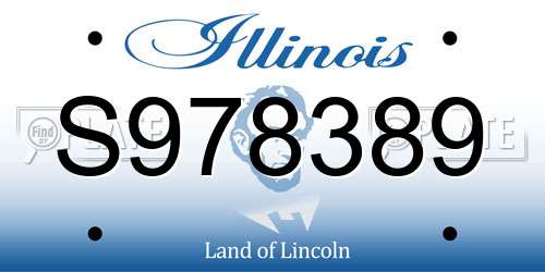 S978389 Illinois License Plate