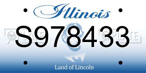 S978433 Illinois License Plate