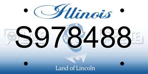 S978488 Illinois License Plate
