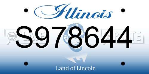 S978644 Illinois License Plate