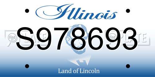 S978693 Illinois License Plate