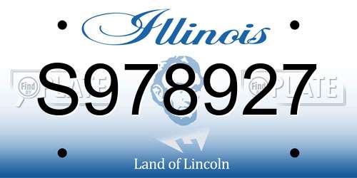 S978927 Illinois License Plate