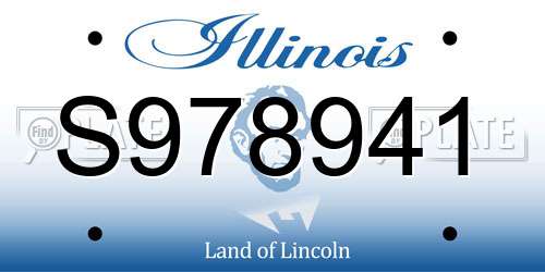 S978941 Illinois License Plate